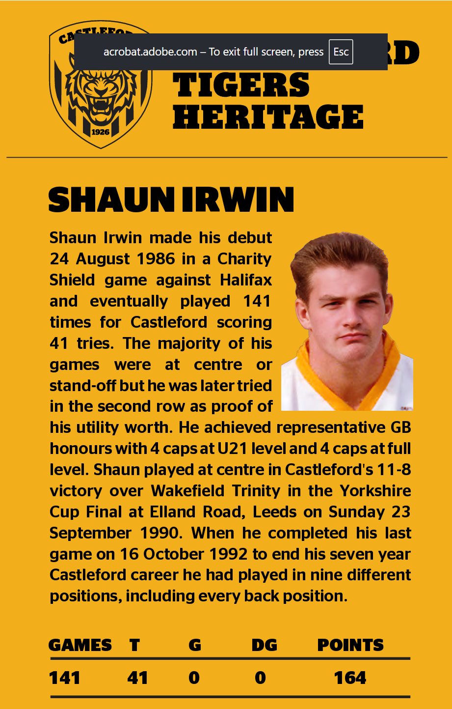 Profile of Shaun Irwin