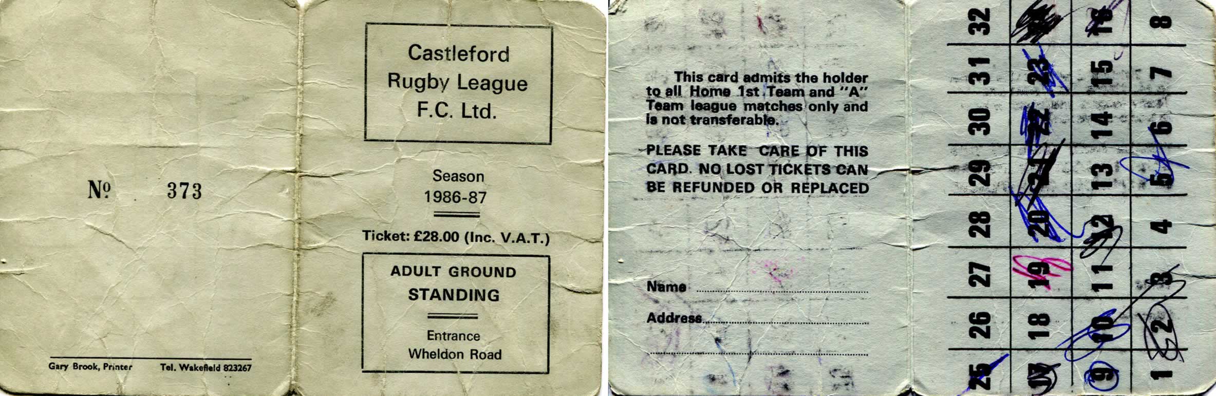 1986/87 memorabilia