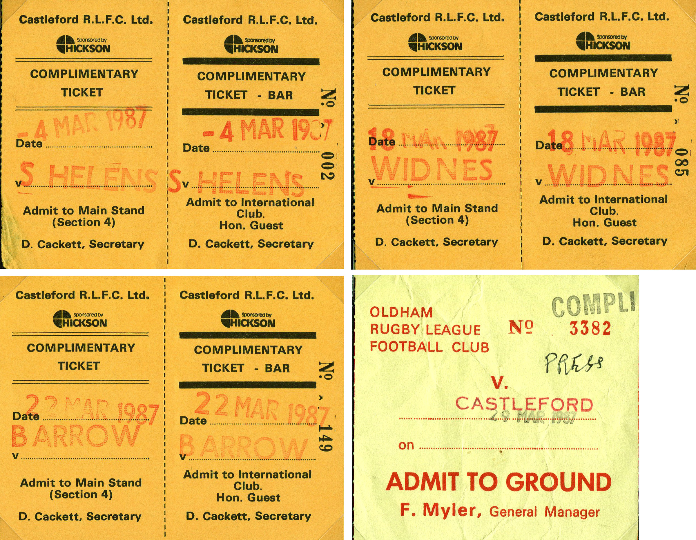 1986/87 memorabilia