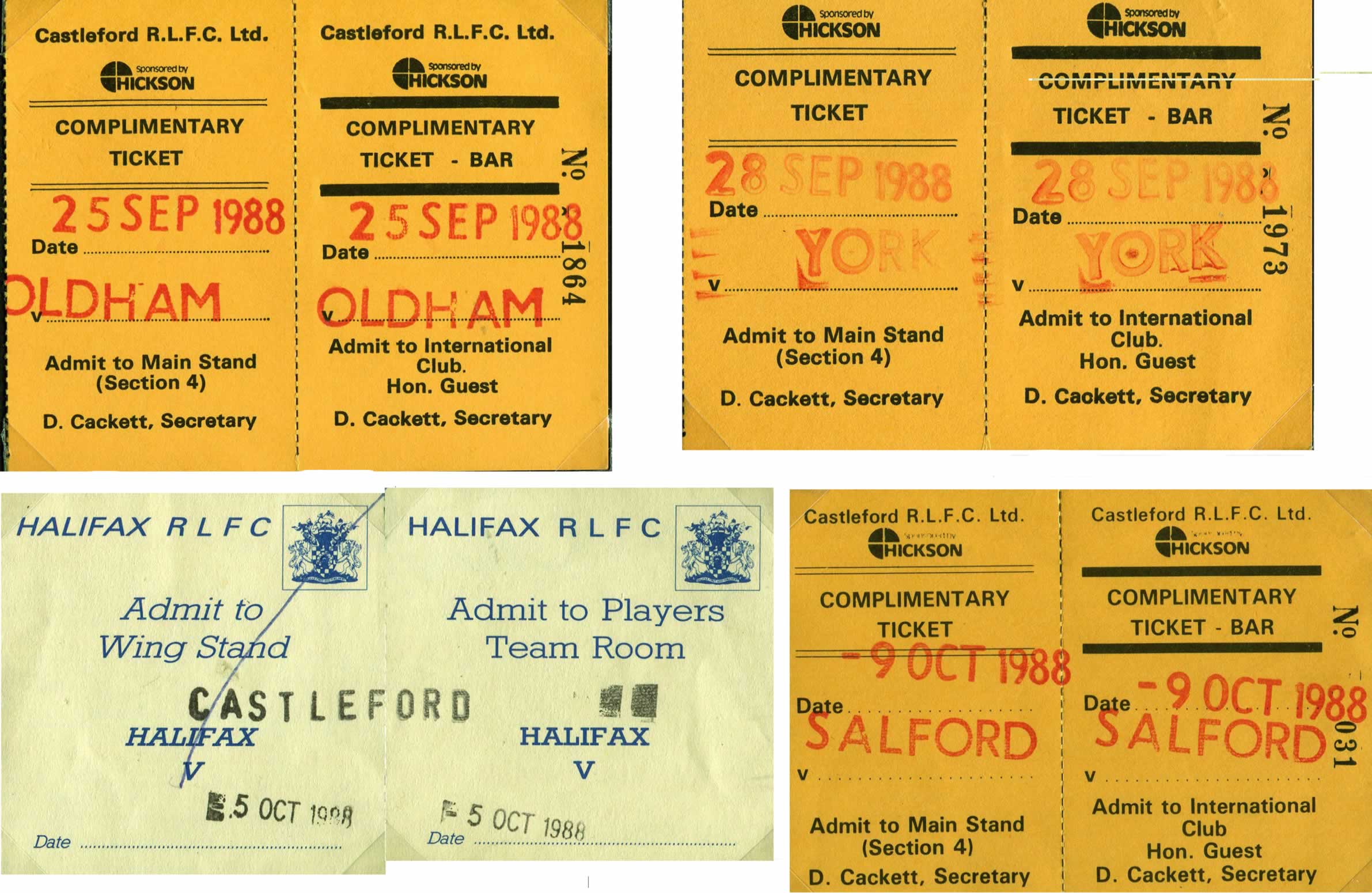 1988/89 memorabilia