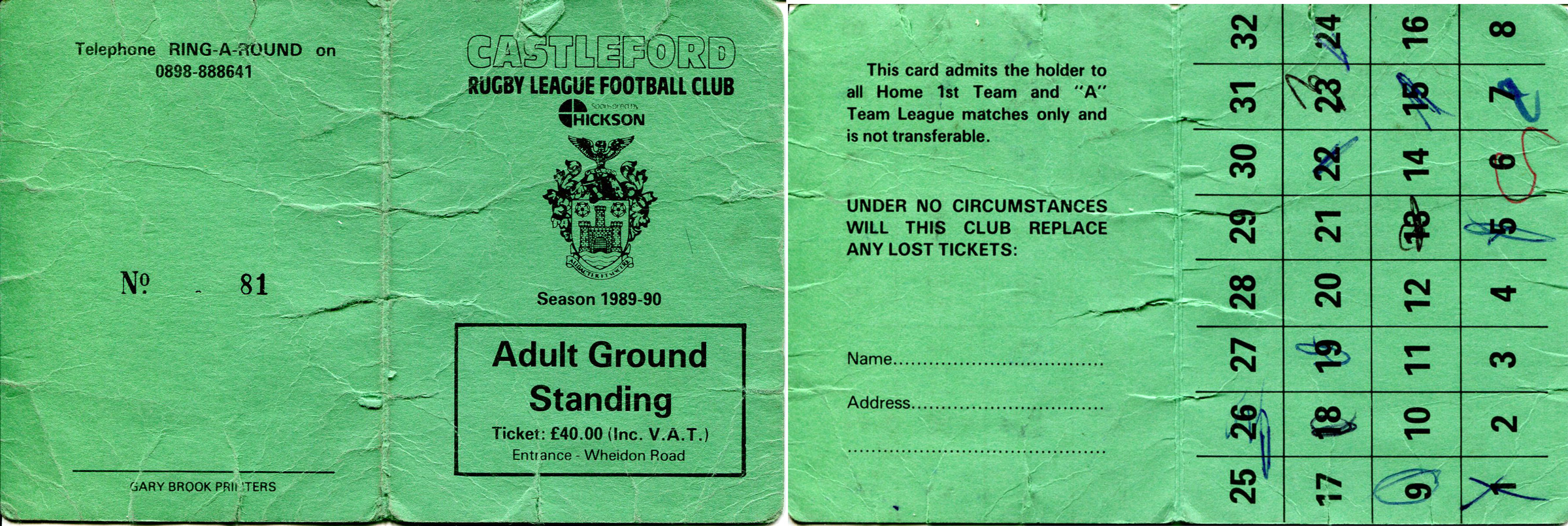 1989/90 memorabilia