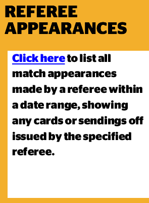 Referee's Match Appearances