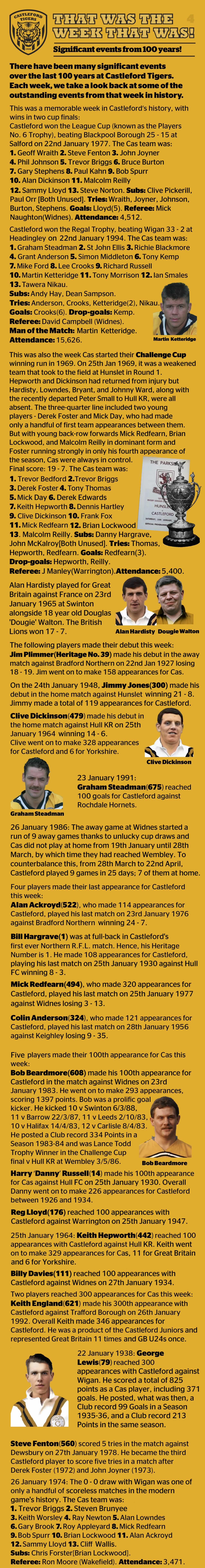 Facts from Week 4 in the history of Cas Tigers